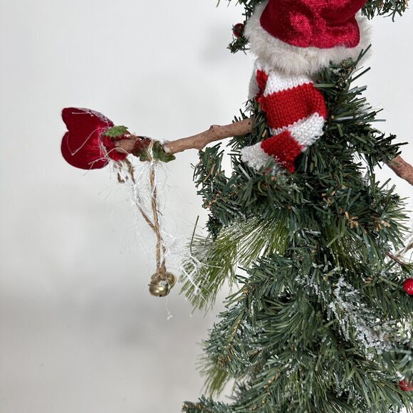 Vintage Ugly Christmas Tree Figurine Snowman Bendable Tabletop Mantel 23" Tall - Picture 10 of 13